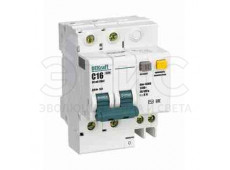 Выключатель автоматический дифференциальный АВДТ 2П 16А 30мА AC С 4,5кА ДИФ-101 Выключатель автоматический дифференциальный АВДТ 2П 16А 30мА AC С 4,5кА ДИФ-101